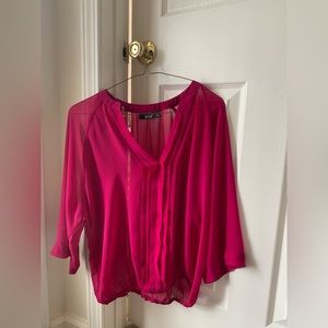 ANA Small Sheer Hot Pink Top